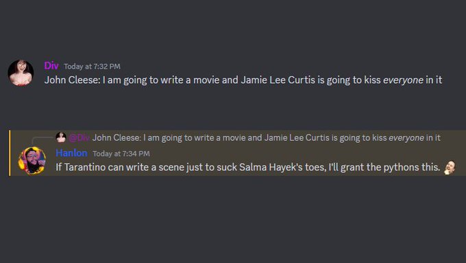 Fish Called Wanda Movie night in Divscord   and I forgot this was the Monty Python free use fantasy?