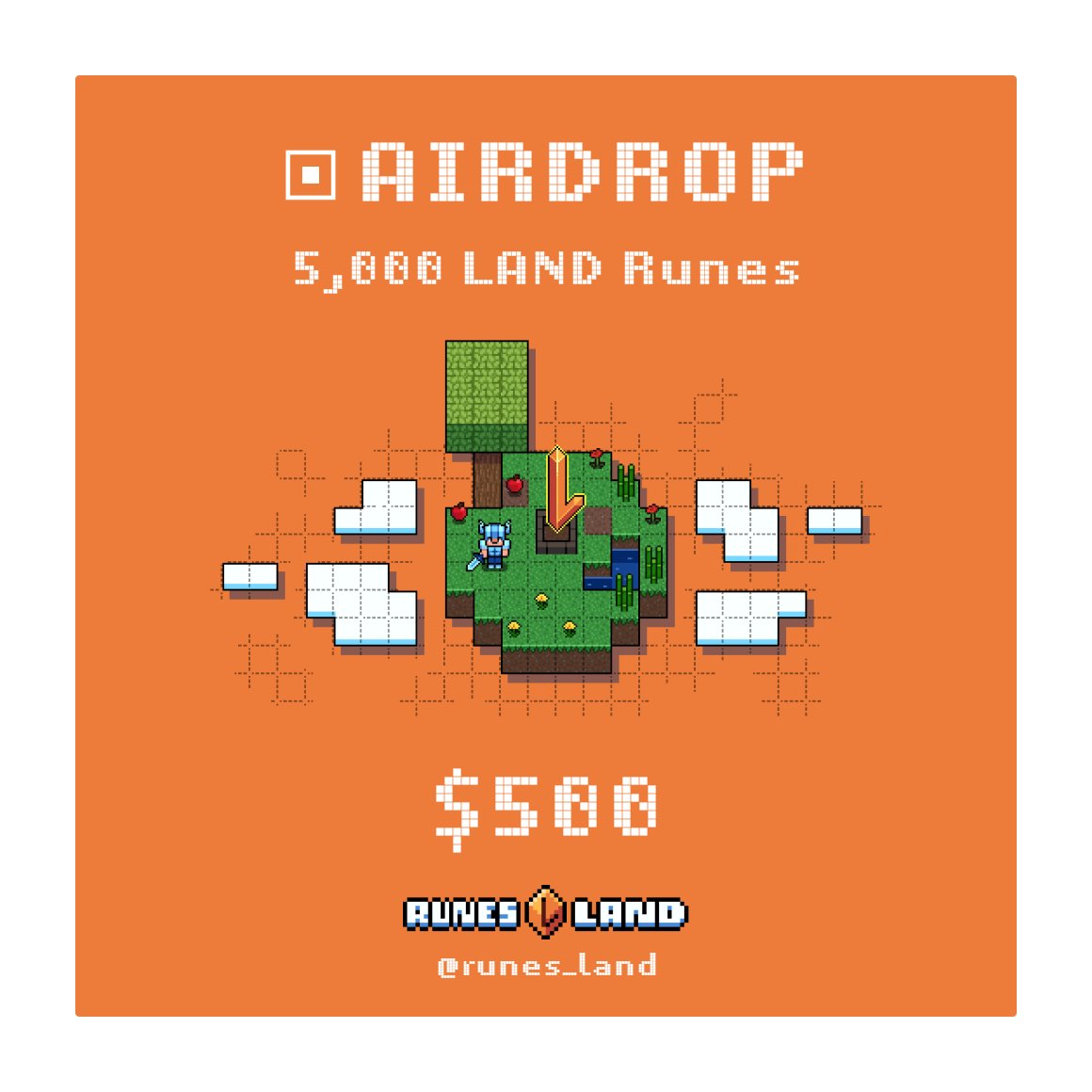 x402land's tweet image. ▣ Check our live pre-sale: @runes_land bio 

Collabs are open! We're giving away 5,000 $LAND runes to each Runes community. 

Dm on 𝕏 to collab

#Runestone  #Airdrops  #BitcoinHalving2024  #Ordinals @AlphabotApp