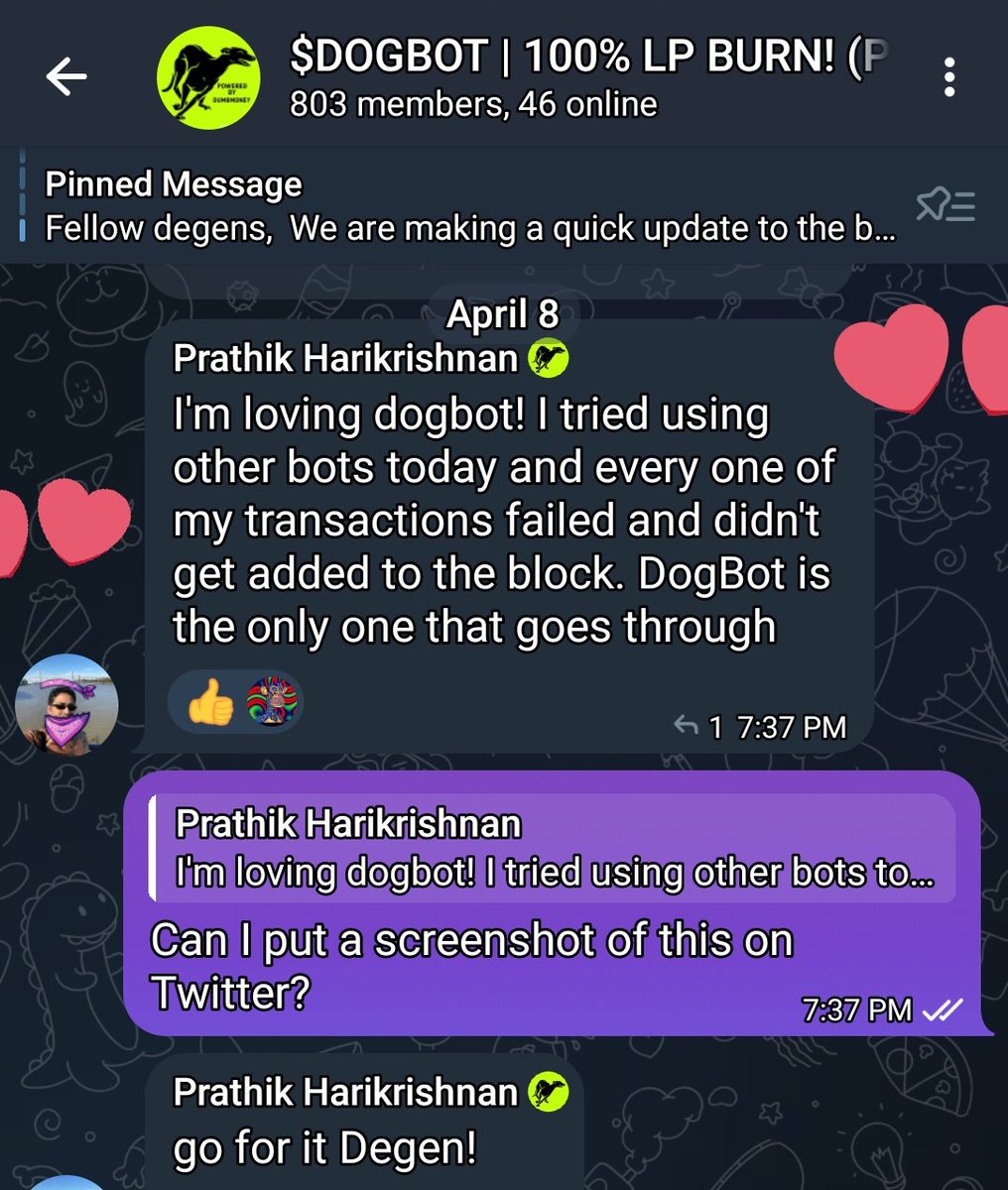 Transactions on $DOGBOT are going through - freakishly fast - despite the #Solana outages Our secret ? - genius proactiv dev - cutting edge tech - solid team with money💲 - strong community which gives us feedback while DogBot_Sol is in beta