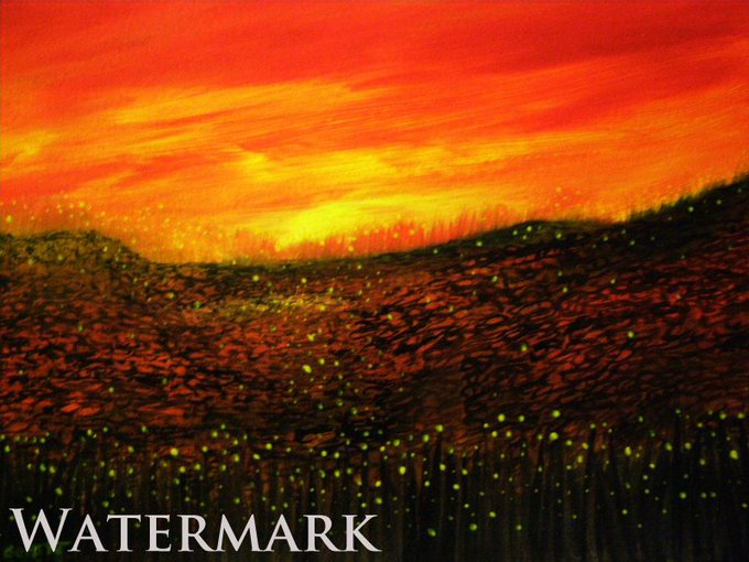 Rocky Flower Garden abstract acrylic painting. Sunny moment on a rocky path with small yellow flowers. I painted this awhile back, just enjoyed the way the painting turned out. #Gemstar #Gemstars #artist #artistsontwitter #rocks #sunset #nature #sky #acrylicpainting