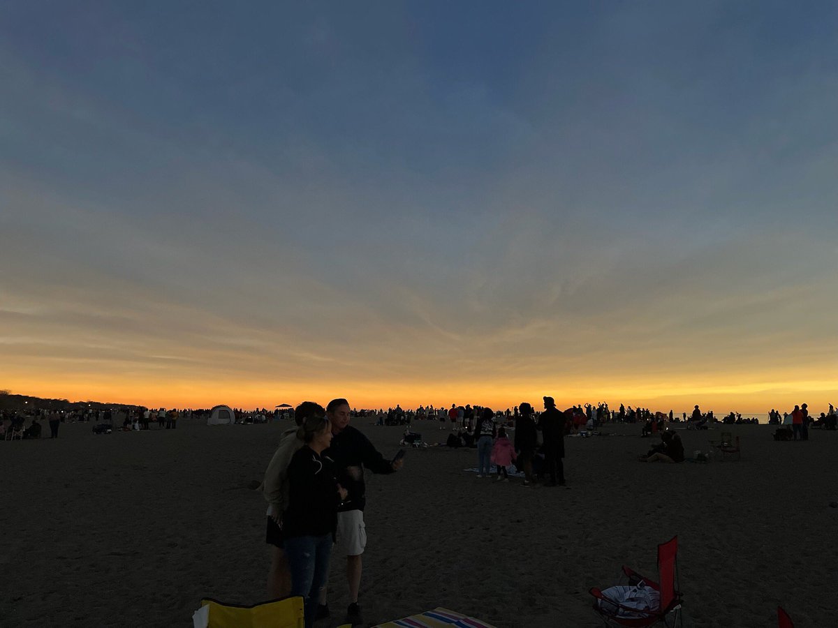 Ohio, we did it!! No picture will come close to capturing what we just witnessed but here’s a look at Headlands Beach State Park during the total solar eclipse with the glow off Lake Erie @ohiodnr