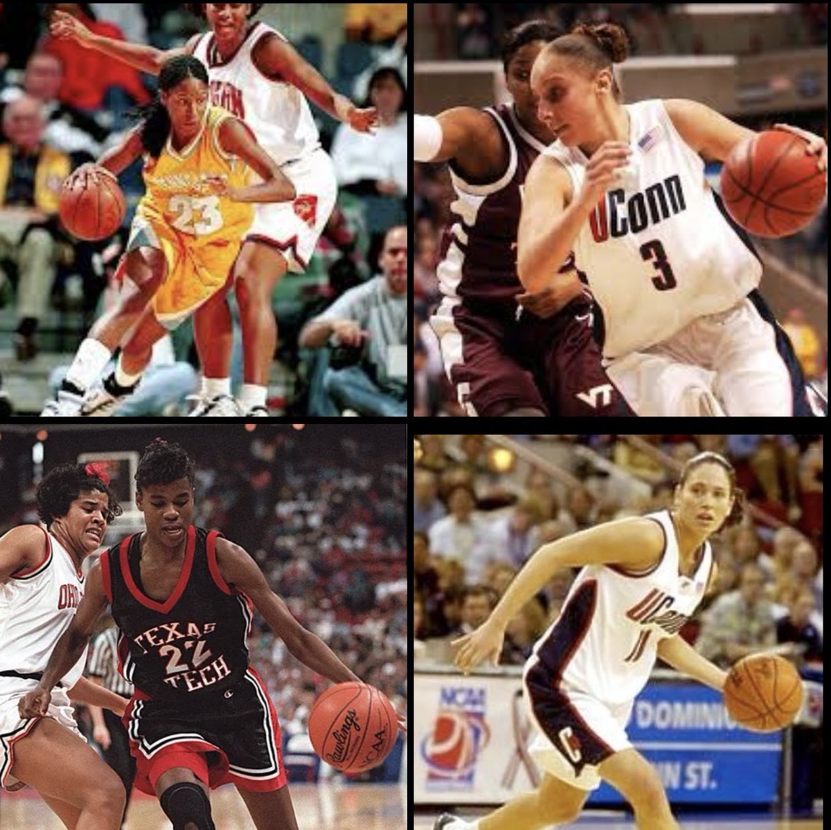 I’m so glad I’m old enough to not live in the right now because I’m old enough to have seen the likes of  #DianaTaurasi , #SueBird , #SherylSwoopes & the Great #ChamiqueHoldsclaw until you out play them at a minimum don’t talk about no #GOAT to me #NCAAMarchMadness