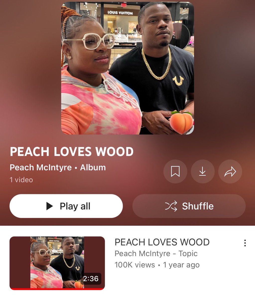 PEACH 🍑 LOVES 💖 WOOD 🪵  JUST HIT 100,000 VIEWS ON YOUTUBE 😍😍😍

IT GETS GREATER LATER