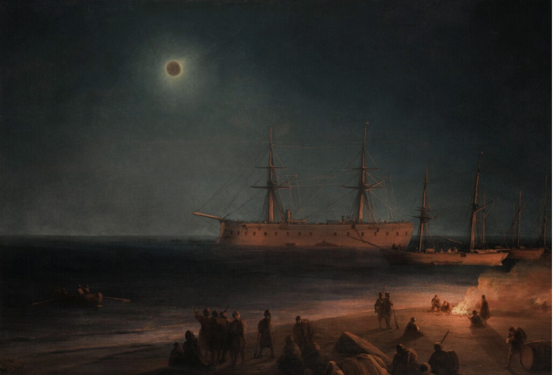Solar Eclipse in Fedosia. Ivan Aivazovsky - 1876 Oil on Canvas - 32x47 inches #EclipseSolar2024