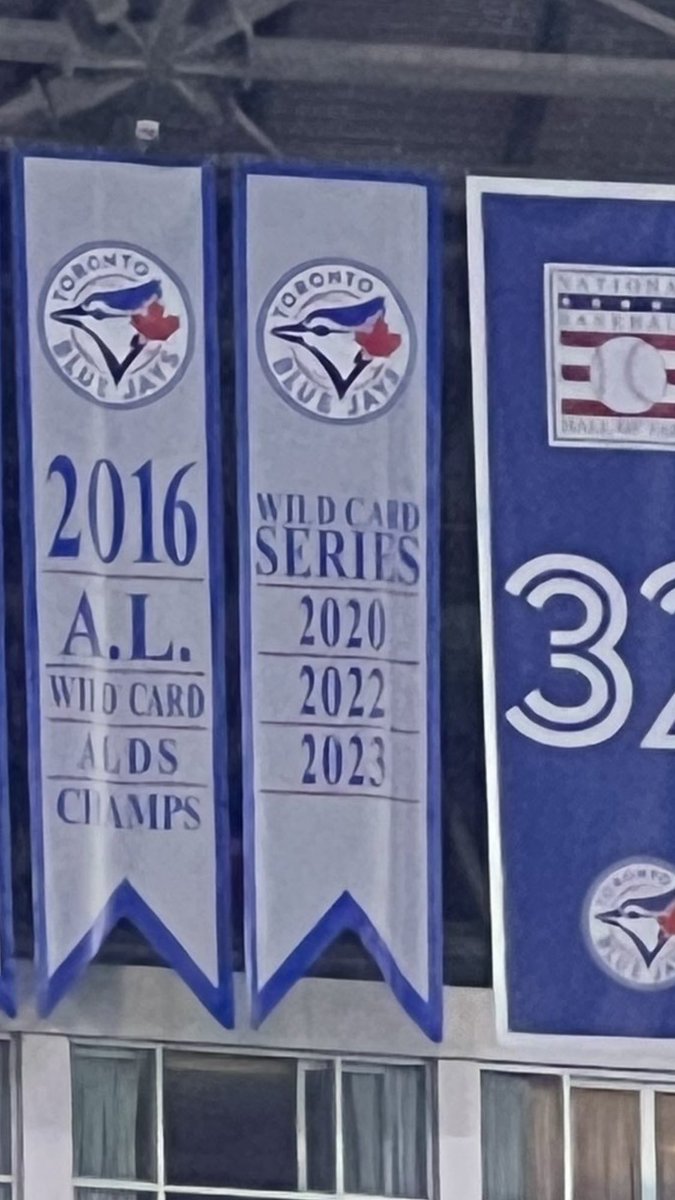 Am I seeing things or did the Blue Jays really put up a banner to mark the three wild card series they were swept in?