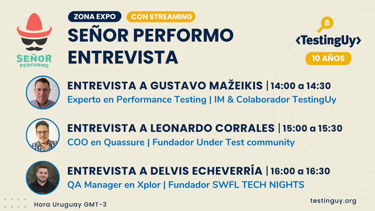 SrPerf's tweet photo. Este Viernes 12 de Abril habrán streams desde @testinguy por ambos canales de YouTube en horario (GMT-3).
Suscríbanse - https://t.co/ZdIRLgFYuW
#softwaretesting #testinglatam #testingconference https://t.co/BsYoVL1VGW