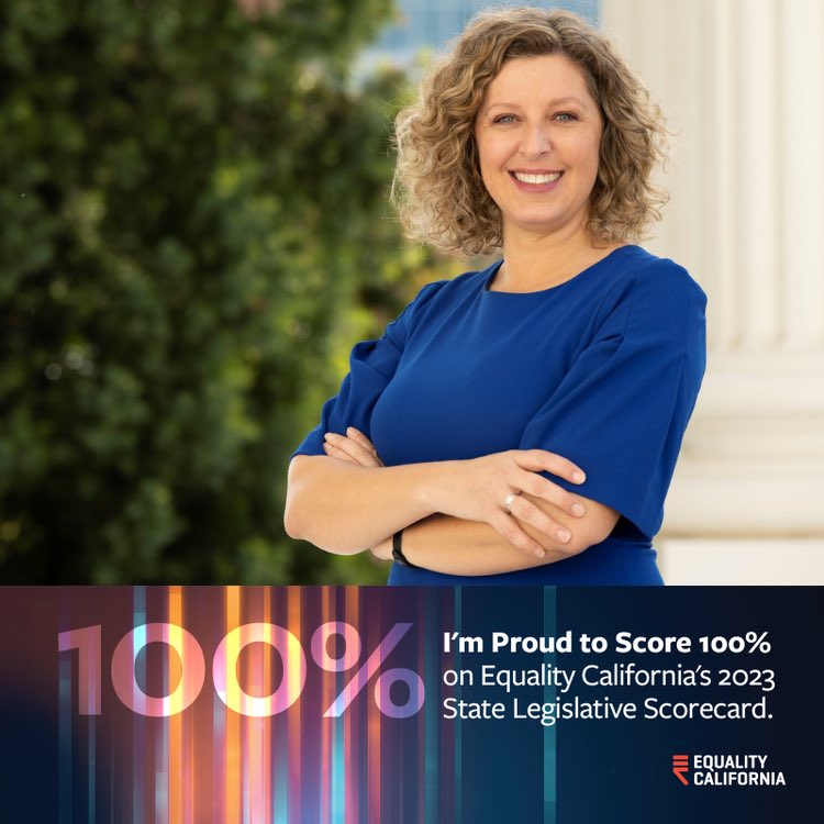 It is a privilege to work to advance the rights of LGBTQ+ people across California and to defend the progress of previous generations. I am beyond proud of my 100% score on the @eqca State Legislative Scorecard.