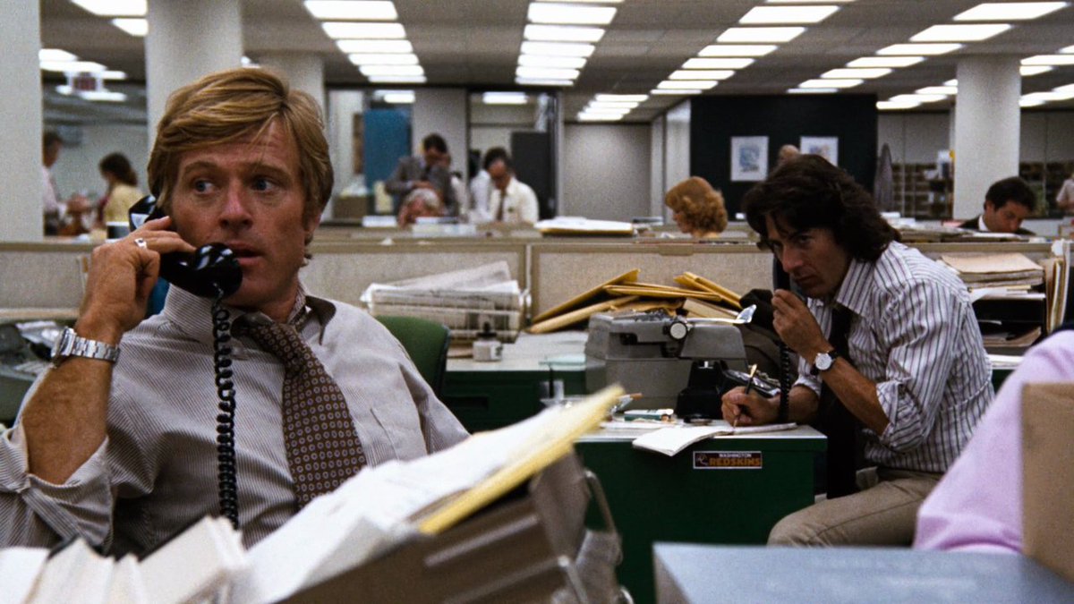 'Get out your notebook, there's more. Your lives are in danger.'

🦅 #OnThisDay in #Film #History 9 April 1976, Alan J. Pakula's superb film about the Watergate investigation ALL THE PRESIDENT'S MEN, starring #DustinHoffman and #RobertRedford, was released in 🇺🇸