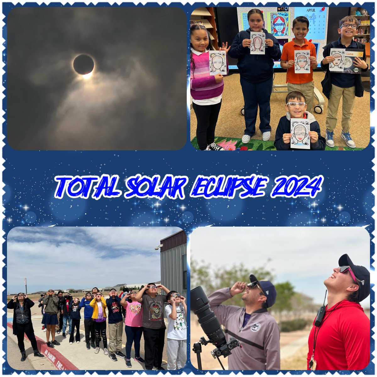 Rattlers experiencing the Total Solar Eclipse! ☀️ 🌖 #TeamSISD #RelentlessRattlers #SolarEclipse2024