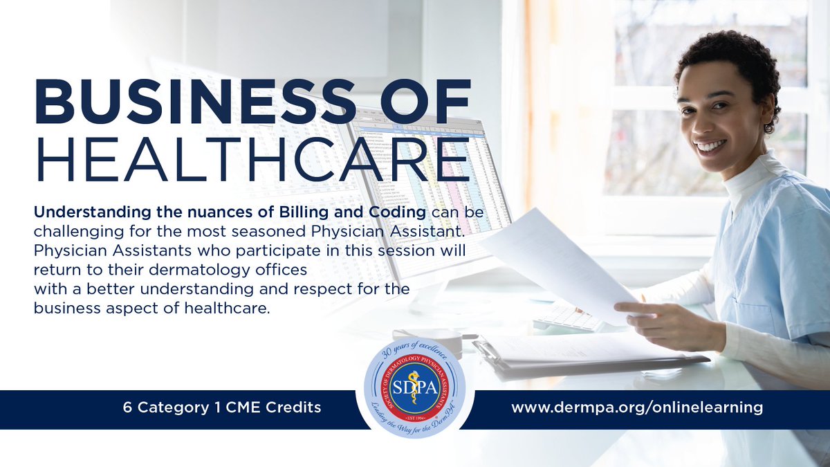 Earn 6 #CMEcredits as you gain a better understanding of various business elements in healthcare, including the Current Procedural Terminology (CPT) book, ICD10-CM manual, coding and documentation, and more. Check it out: tinyurl.com/bdz8bd93