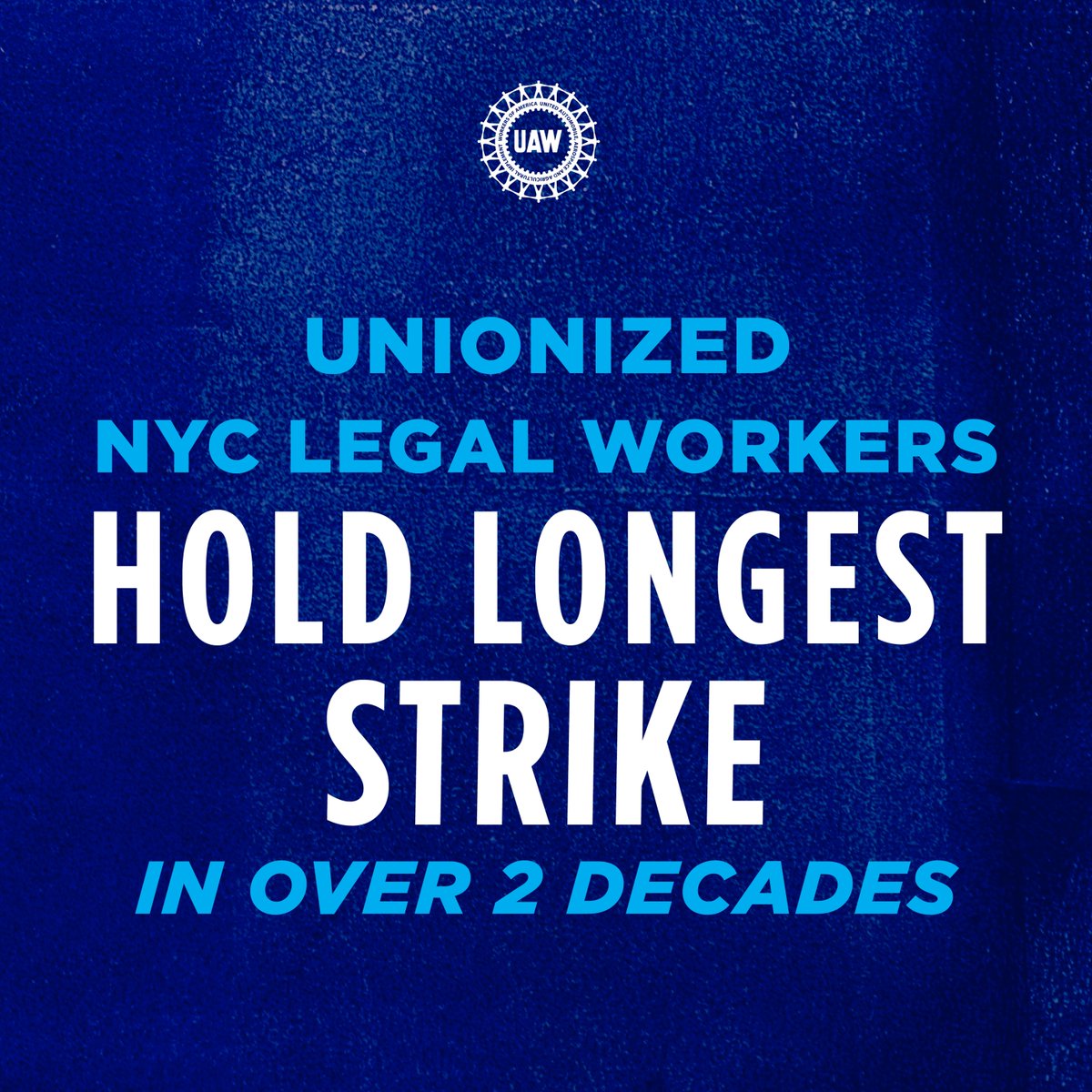 Seeking to strengthen high-quality free legal services for New Yorkers and fight high turnover, union members of Mobilization for Justice (MFJ), hit a historic landmark this week as their strike enters its seventh week. ow.ly/Q1B750RaYbs #StandUpUAW @MFJUnion | @UAWRegion9A