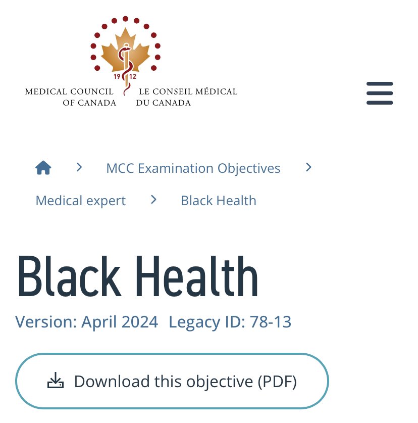 Now, medical students will HAVE to learn about anti-Black racism & Black health! @MedCouncilCan just released Black Health learning objectives! Proud to have co-led this with @OmiSooreDryden & Dr. Barb @BlackHealthEdC ! @uoftmedicine @UofT_dlsph 🤓