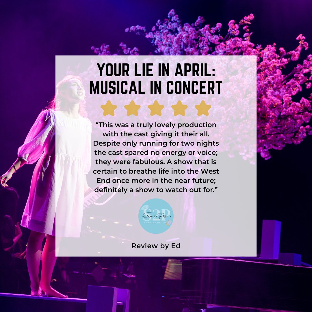 Check out our ⭐⭐⭐⭐⭐ review of Your Lie in April: Musical in Concert (@YourLieMusical) Full review here: stagetopage.co.uk/2024/04/your-l… AD | gifted photo credit: Mark Senior