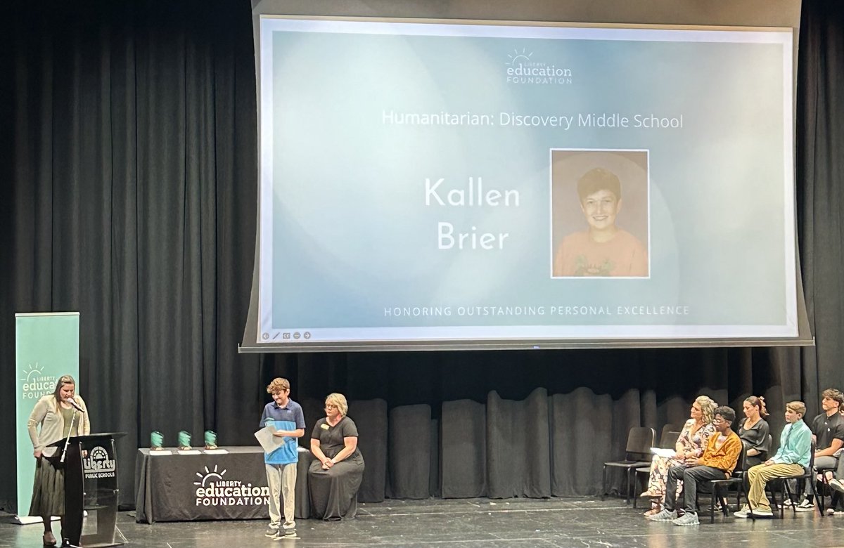 Way to go Kallen Brier! He is the DMS Humanitarian HOPE Award honoree! #DMSLeads #ShareTheGoodLPS #LibertyEdFdn