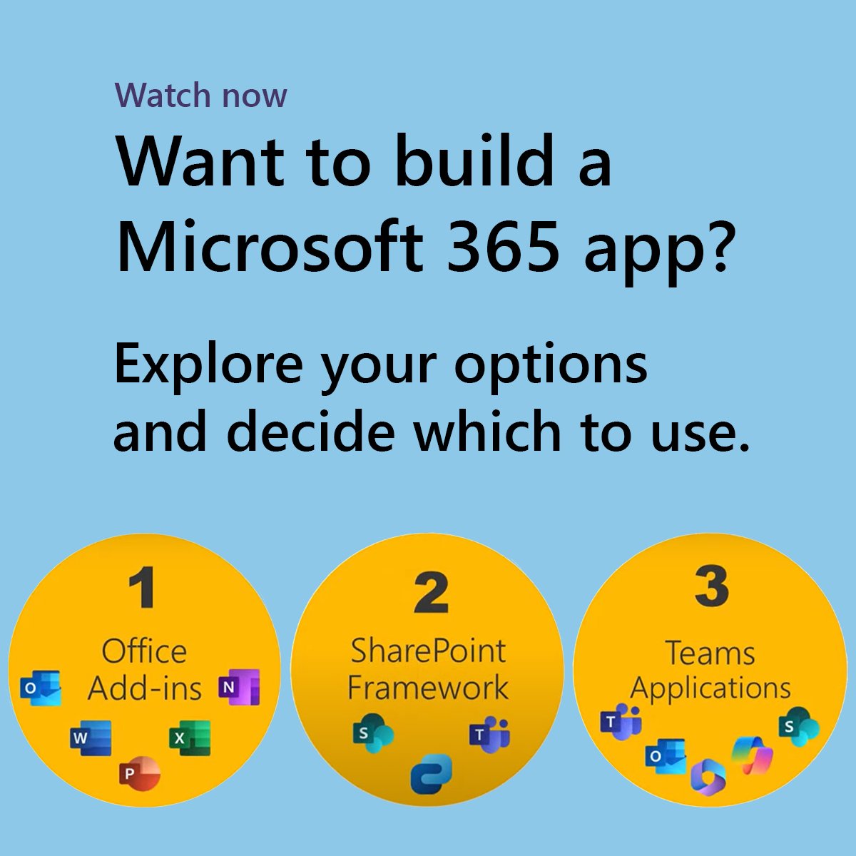 Want to build a Microsoft 365 app but don't know where to begin? With solutions ranging from Excel to #Copilot, #Microsoft365 development can be overwhelming. This short video series explains your options so you can decide which to use. msft.it/6019cNmcJ