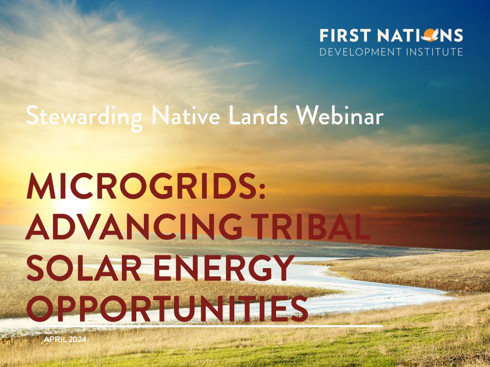TOMORROW (4/9): Our Stewarding Native Lands webinar “Microgrids: Advancing Tribal #SolarEnergy Opportunities” will highlight information about solar and storage #microgrids and provide an overview of tribally led microgrid projects: bit.ly/48oW2Hv