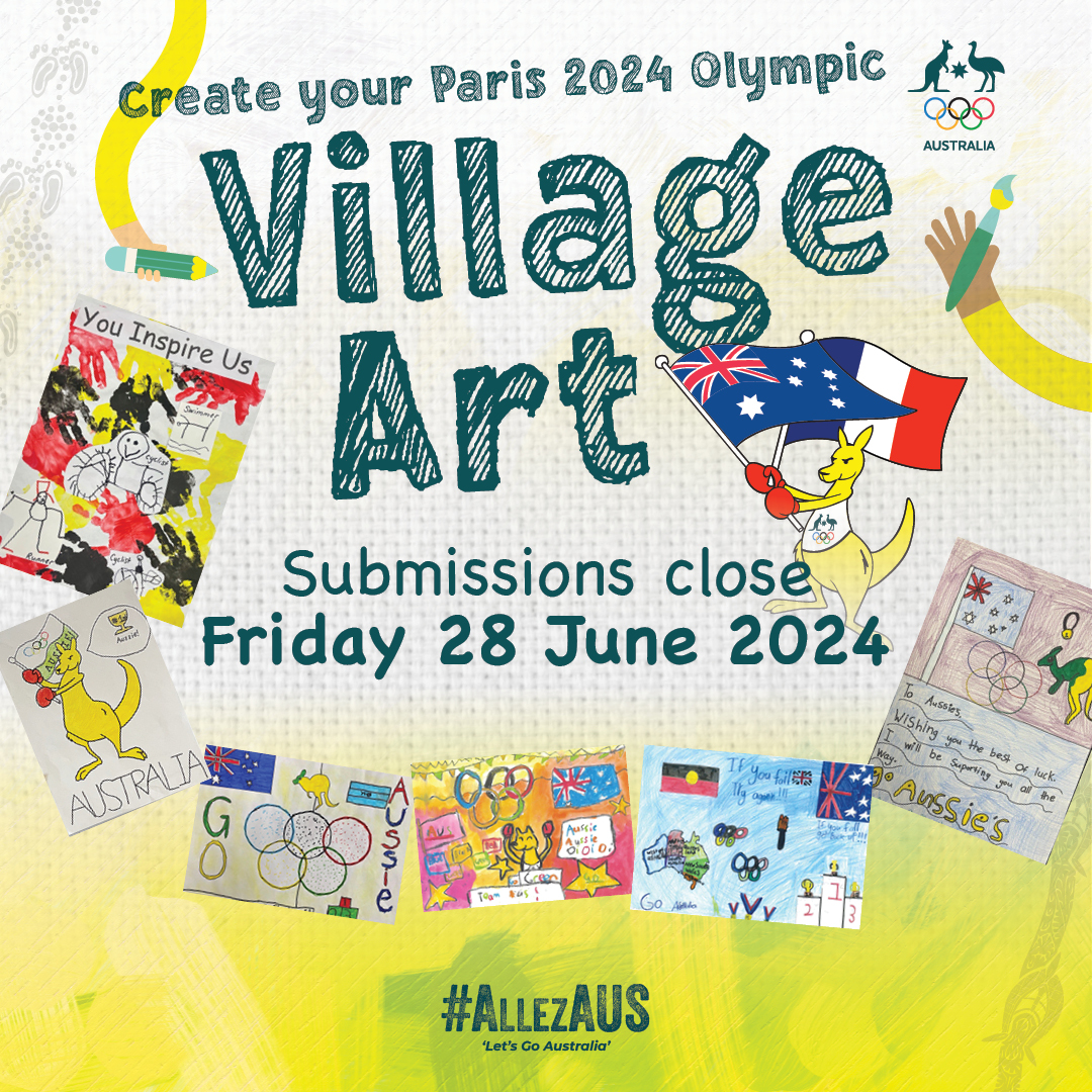 Wouldn't it be cool if your artwork was hung up in the #Paris2024 Olympic Village?! Find out more and submit your art here 👉 teama.us/VillageArtPari… #AllezAUS | @Olympics