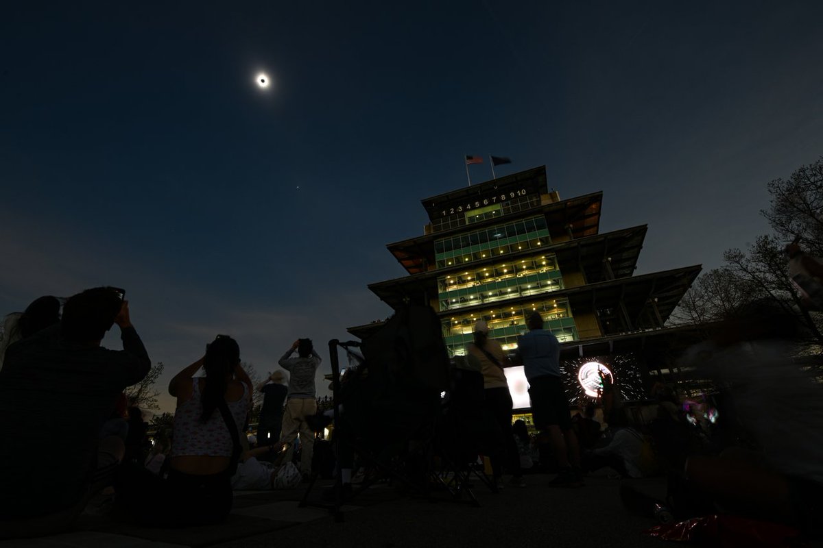 A view of the total solar eclipse from Indianapolis Motor Speedway! Photo credits: IMS Photo