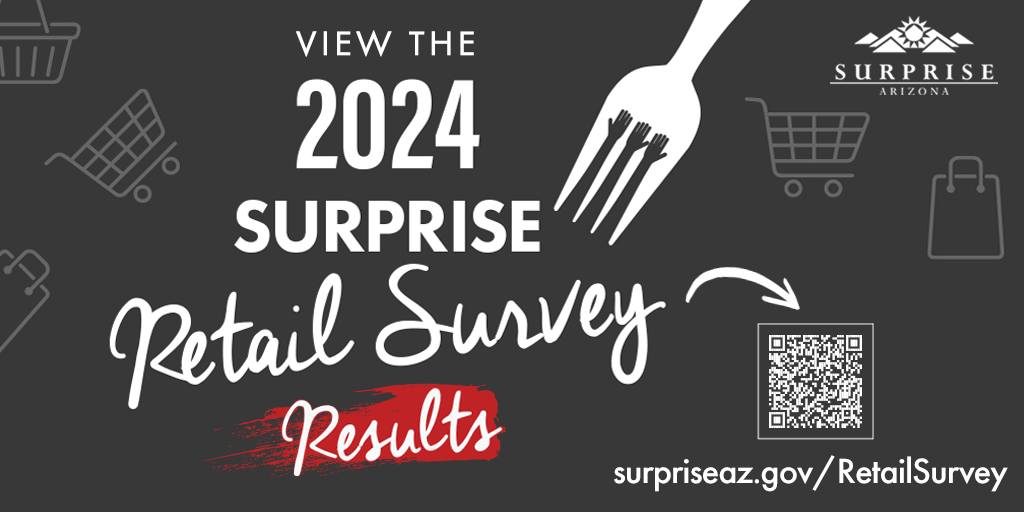 Happy #MondayFunDay #SurpriseAZ, we have exciting news NOT to be #Eclipsed- the 2024 Surprise Retail Survey results are in! A HUGE thank you to the 5,000+ participants who voted this year!  See all 4 Top 10 lists here> SurpriseAZ.gov/RetailSurvey
Youth Survey Results Coming April 15!