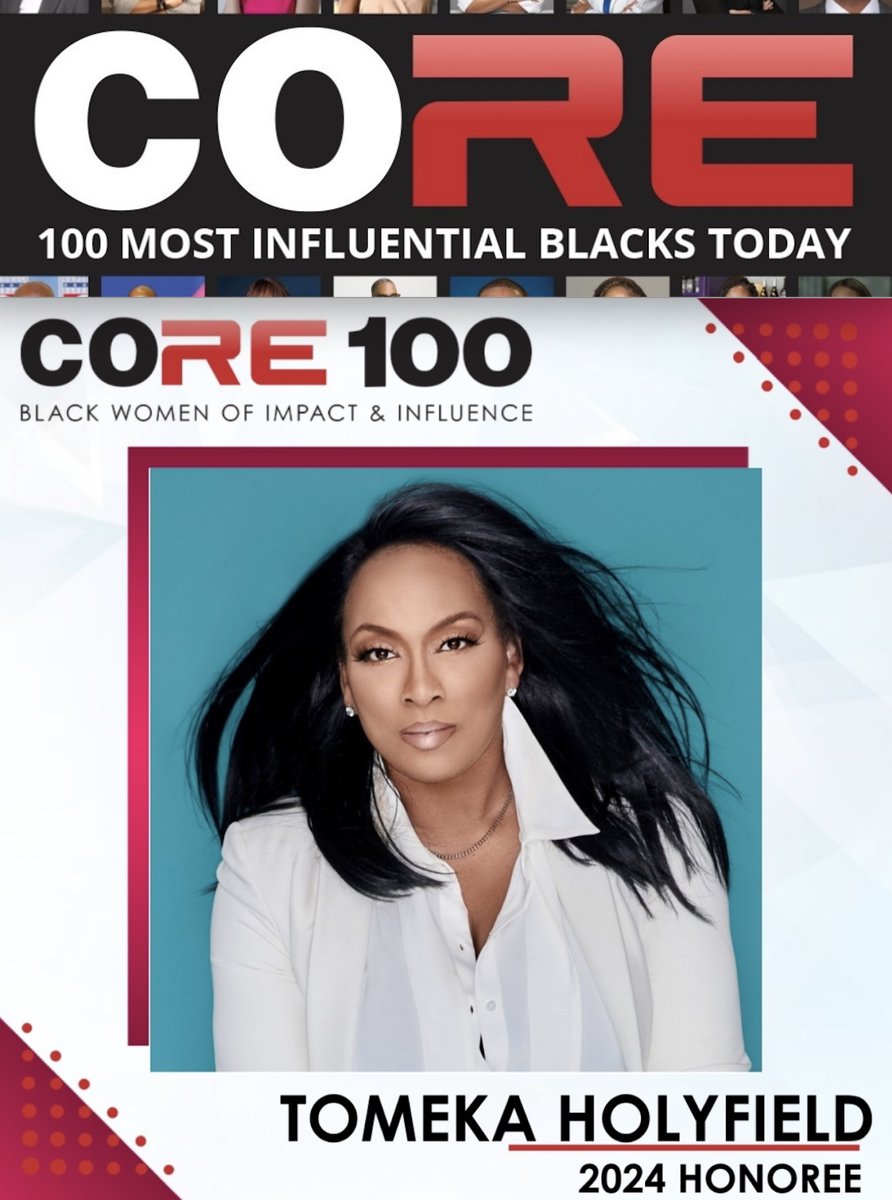 CORE “100 Most Influential Blacks Today”
THANK YOU 📷 Congrats to all 100!
#NiceSurprise
#Honored
TomekaHolyfield.com
#NotYourAverageCEO