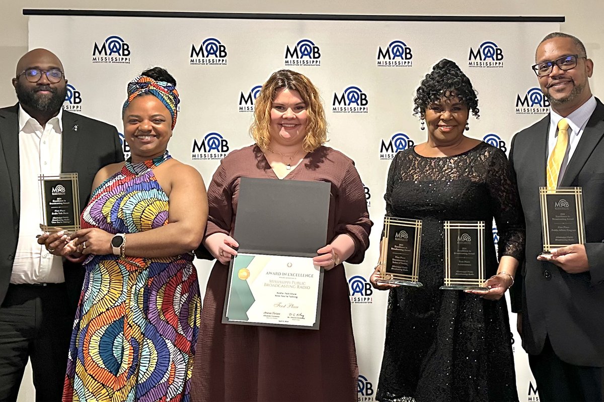 MPB received multiple awards at the MS Association of Broadcasters ceremony on March 6: 1st Place in Achievement (Rolling Fork recovery), Public Affairs & Documentary (both MS Edition). They also placed in Radio Feature & Continuing Coverage. All awards at msbroadcasters.org/awards-reels