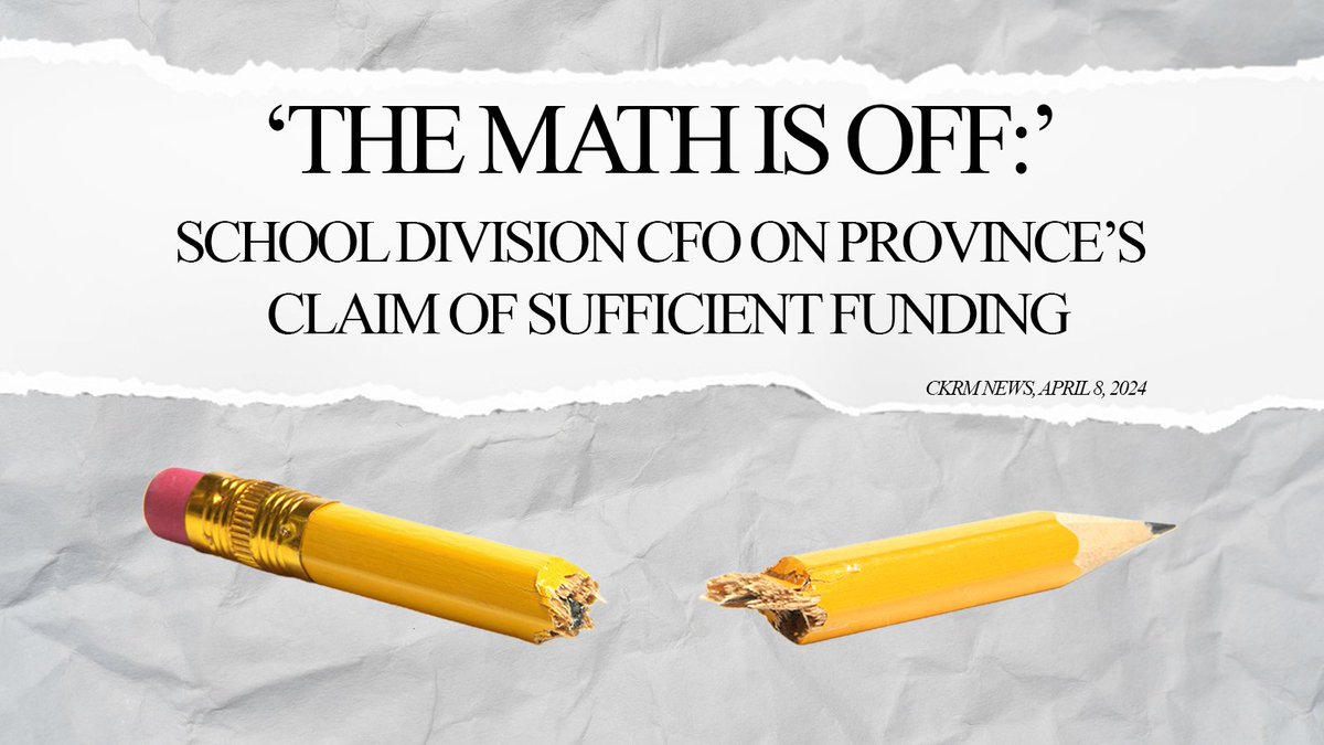 Scott Moe's Minister of Education is not being straight about education funding. School boards aren't buying what's he's selling. #skpoli #saskpartymath