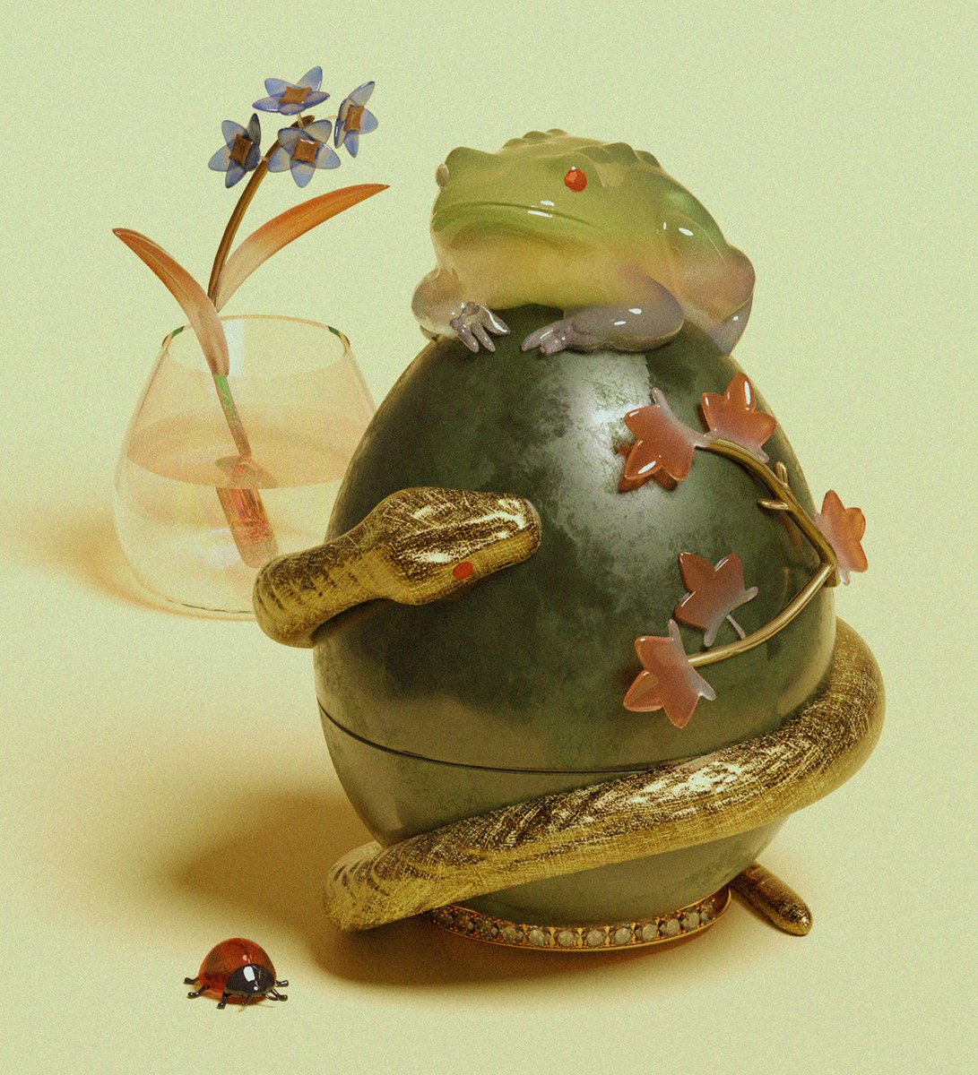 fanciful frog (after fabergé)
