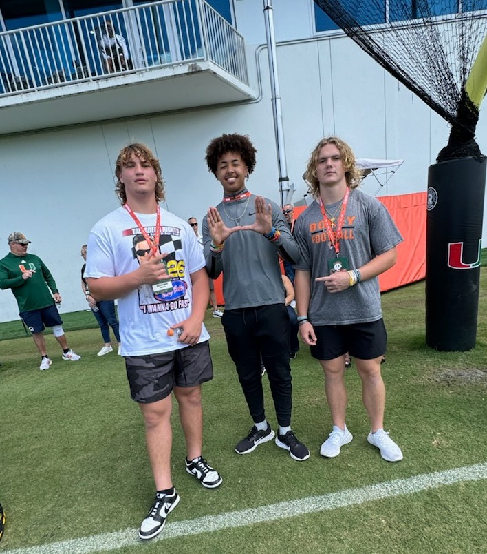 Thanks @CanesFootball for a great visit this weekend with my guys @MikeClaytonQB1 & @MaxBuchana2025 Appreciate the opportunity to review film and talk concepts with @CoachDawson_UM 🙌🏼 #ItsAllAboutTheU 🟢🟠 @BokeyFootball @Recruit_Bokey