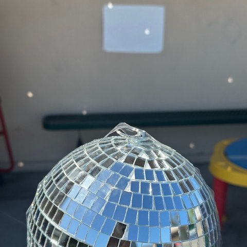 Loved the creative approaches to viewing the #SolarEclipse! Ms. Savage's TK class at Blacow Elementary viewed many changing reflections of the sun off a disco ball! At the District Office, Director Elie Wasser set up a telescope with filter and a Sunspotter - it was a great show!