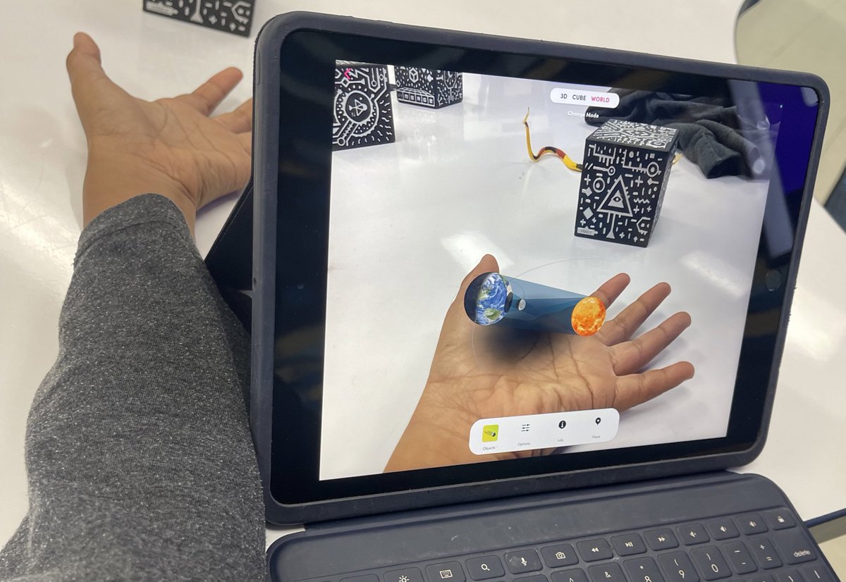 _CandiceHaynes's tweet photo. STEAM Eclipse Day is in the books!! With @mergeedu, students experienced solar & lunar eclipses in their own hands & compared the two. Thank you, @BrittanyBranch, for helping acquire them for our students! The engagement & critical thinking was amazing! #MACSawesome #digitalremix https://t.co/kM0n92Bp3b