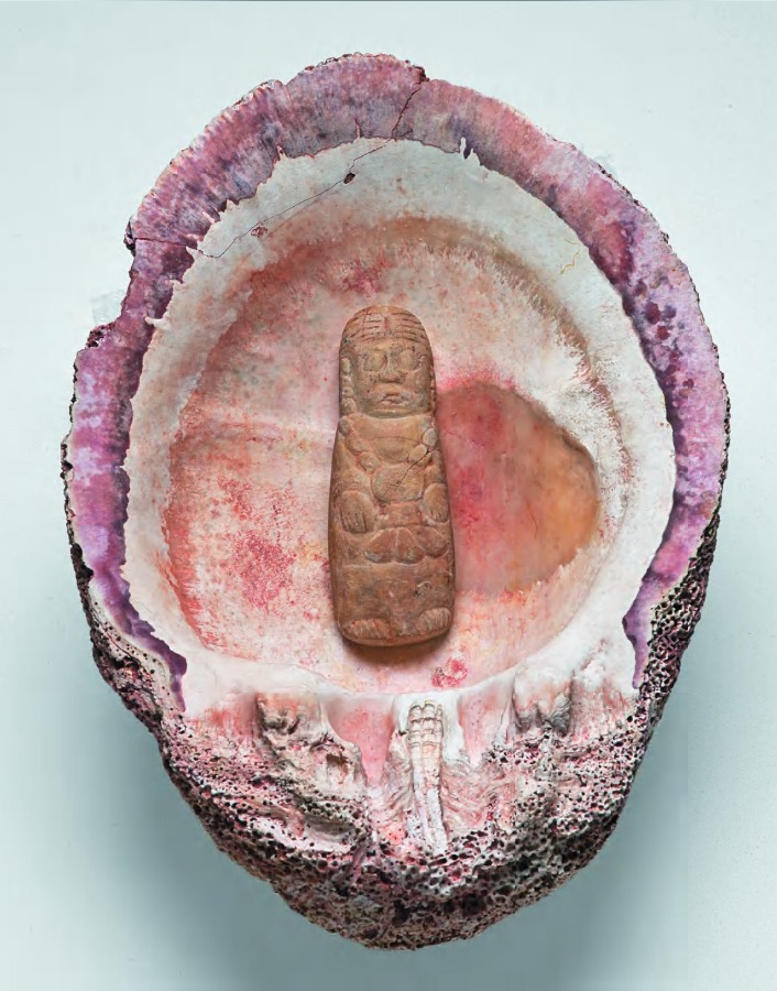 #PiezaDelDía | Figurilla femenina en una concha

🔸Al momento de su muerte, la Reina Roja de Palenque fue colocada al interior de un sarcófago de piedra caliza y recubierta con polvo de cinabrio de color rojo intenso.