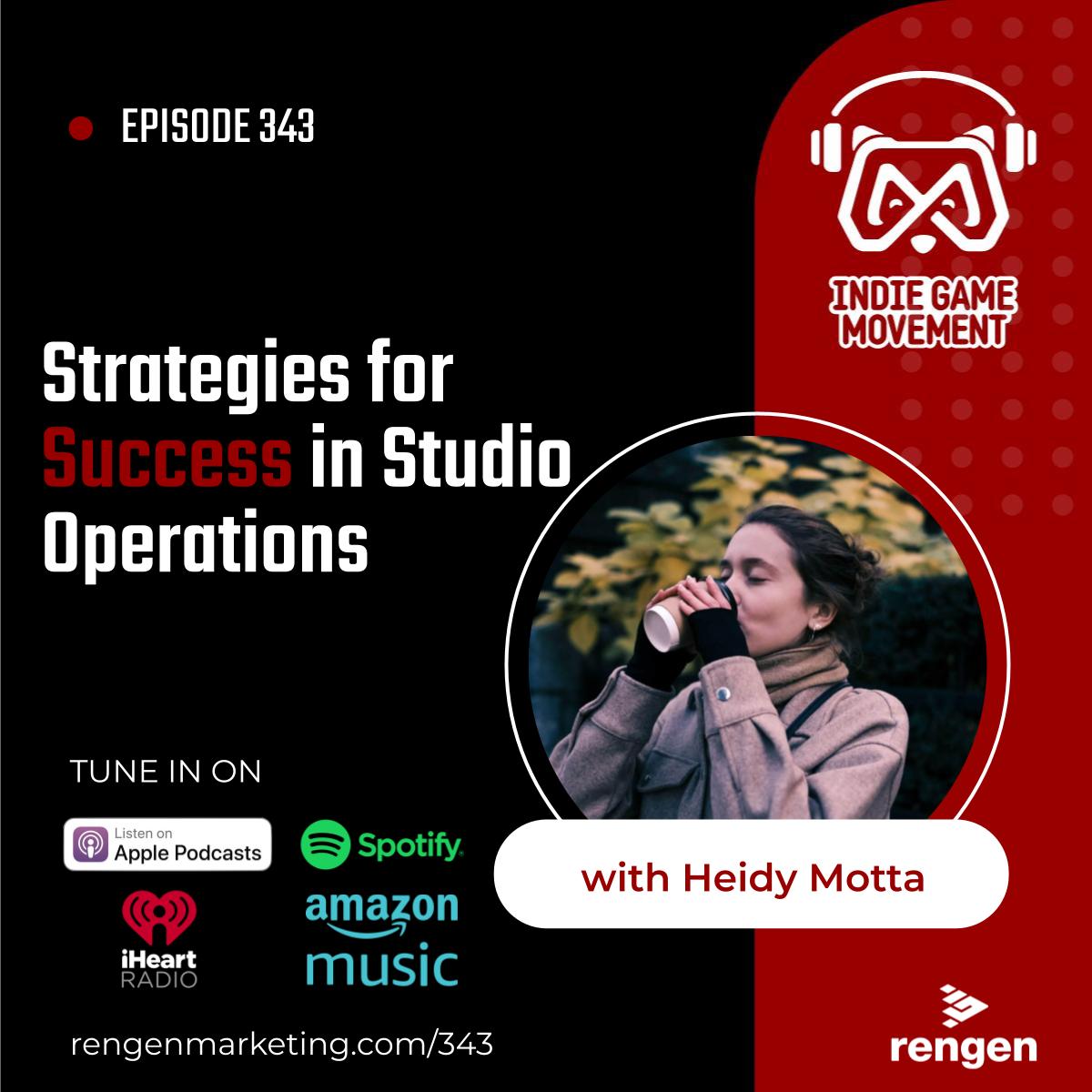 In any game studio, managing the day-to-day and long term operations efficiently can be a challenge.

Want to know how to avoid these challenges and find balance, then listen now⬇
rengenmarketing.com/343

Special thanks for <a href="/heidy_km/">Heidy Motta</a> for sharing her insight!

#gamedev #indiedev