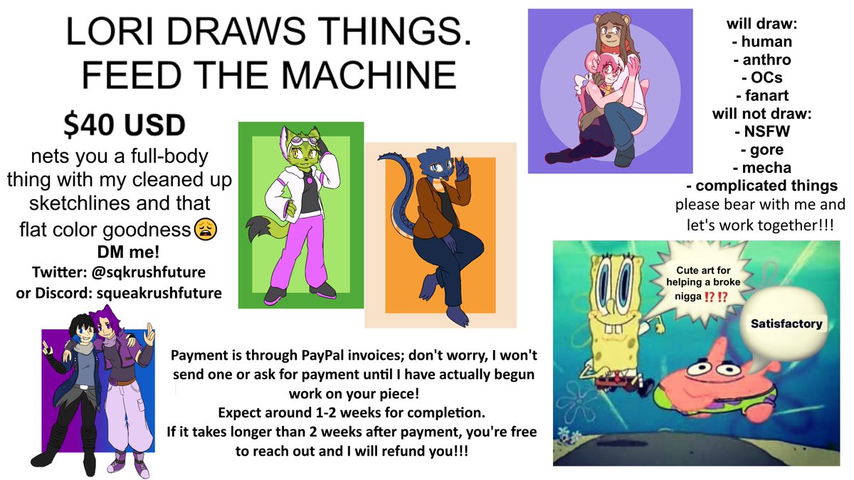 sqkComp's tweet image. current sheet! had to raise numbers slightly but that should be the last time i ever do that for a whiiiile. there'll be a reply attached to this that tells you if i'm open or not rn :]] cheese donos are very welcome too ko-fi.com/squeakrushfutu…

thank you!!!