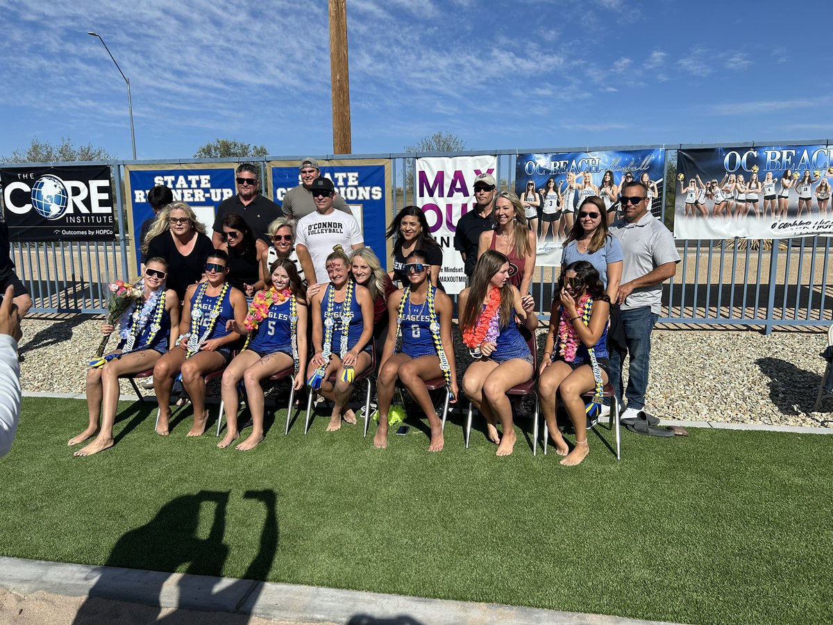 Senior night for beach volleyball! Amazing group, that has accomplished a lot during their time at O’Connor! #EagleNation