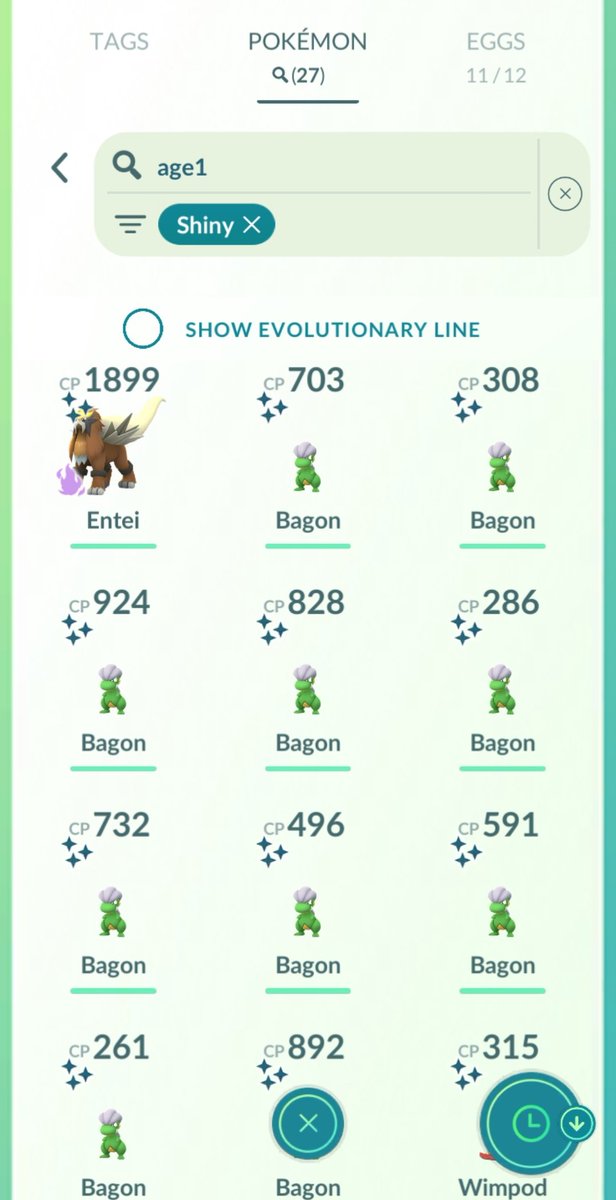 Yesterday's Bagon Community Day:

1103 catches
27 shinies ✨✨ (including 1 Entei and 1 wimpod)
1 💯 
4.4M XP
809 XL

First CD without the AR, catching was slower, but the phone handled it better. I thought the numbers would be worse, but I'm happy with the results. 😁