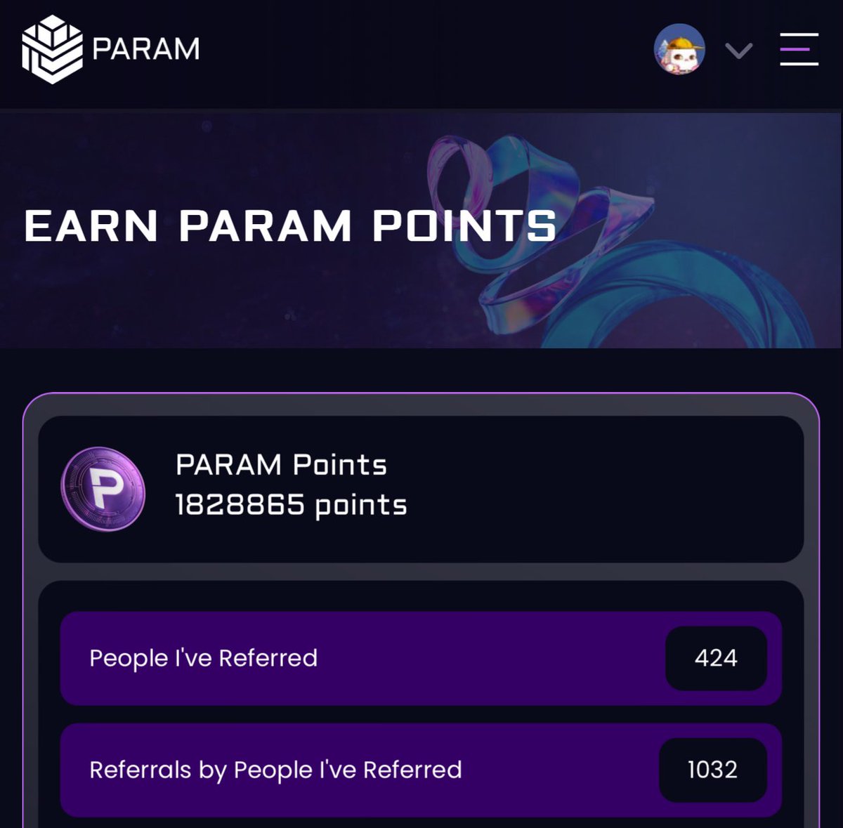 2x points for $PARAM ends today being 9th April. But some peeps are having good dreams rn. Interact if you are awake & grinding hard. $BEYOND $MOJO $TRIP $BUBBLE