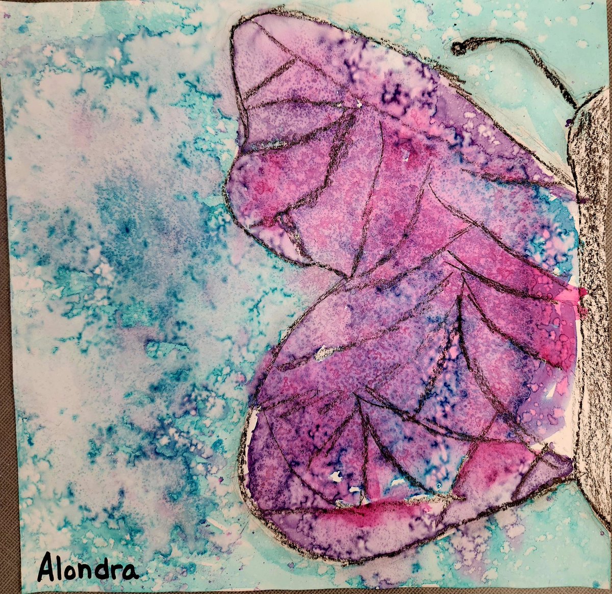 3rd grade Mckamy artists made 1/2 butterfly pictures-and they look really cool next to each other! #lovemckamy #cfbproud #elementaryart  #cfbisd