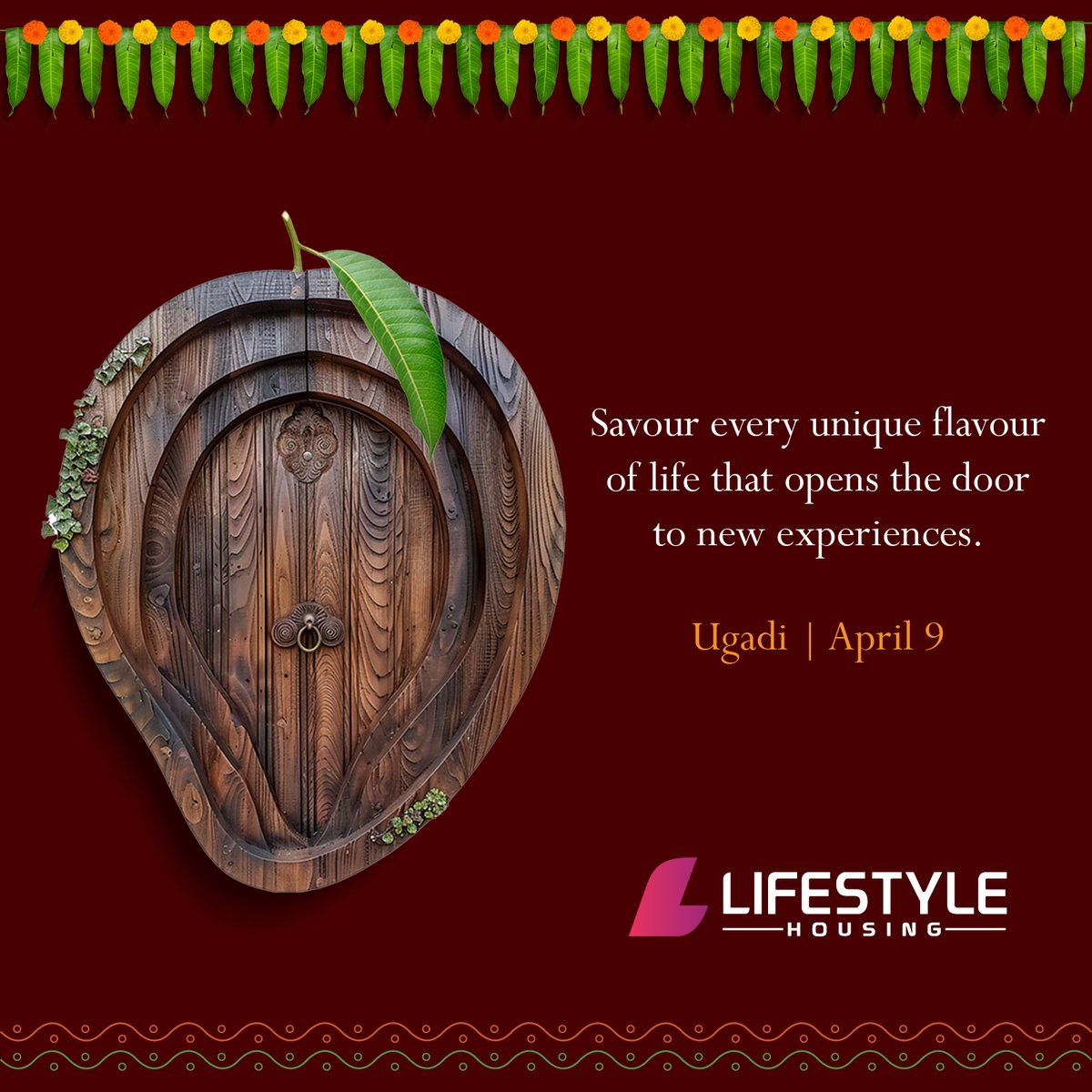 Happy Ugadi! Celebrate the richness of life's diverse flavors and embrace new beginnings. May this festival open doors to endless joy and experiences!

#happyugadi #lifestylehousing #newbeginnings #festivalvibes #newyearvibes #cultureandtradition #freshstarts