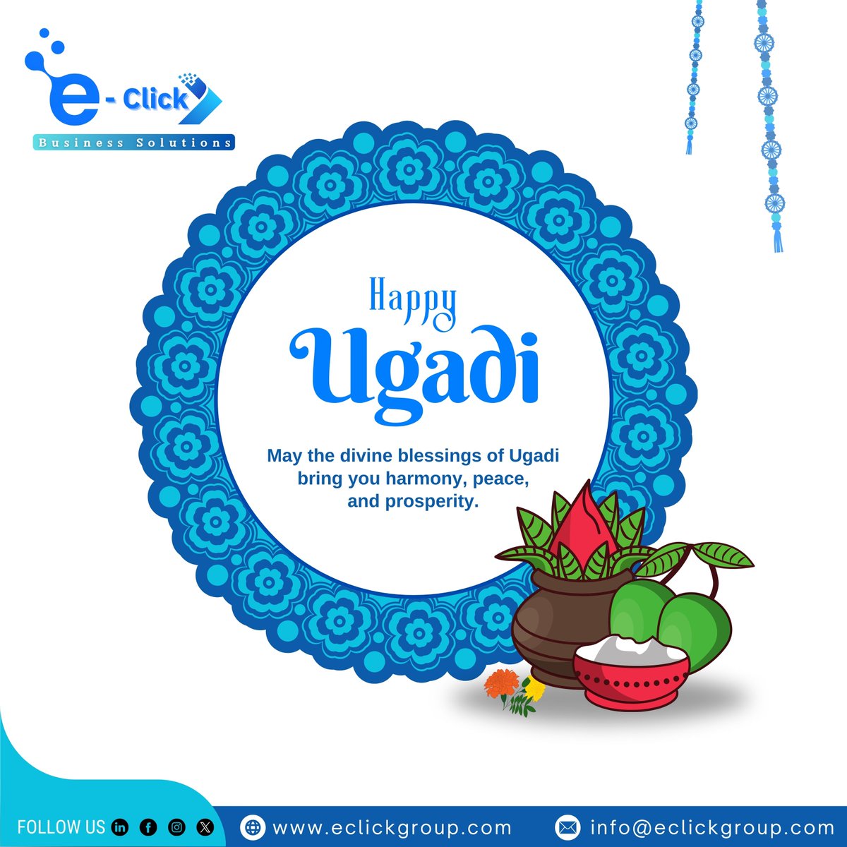 EClickbizsol's tweet image. #HappyUgadi from #EClickBusinessSolutions

#EClick Business Solutions is gearing up to help businesses thrive in the year ahead. Wishing you all a Happy Ugadi filled with endless possibilities! #Ugadi  #BusinessSolutions