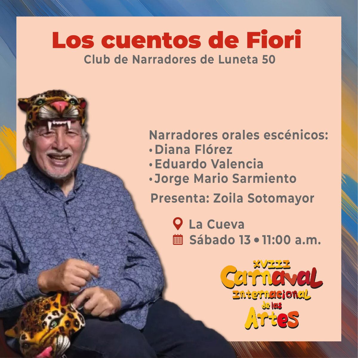 👉🏻 A todos los amantes de la magia y la fantasía, ¡ha llegado el momento de sumergirse en un mundo de historias maravillosas, en el evento de "𝐋𝐨𝐬 𝐂𝐮𝐞𝐧𝐭𝐨𝐬 𝐝𝐞 𝐅𝐢𝐨𝐫𝐢"!  

Prepárense para esta experiencia 📷 
#Carnavalartes #HeribertoFiorillo
<a href="/FundLaCueva/">Fundación La Cueva</a>