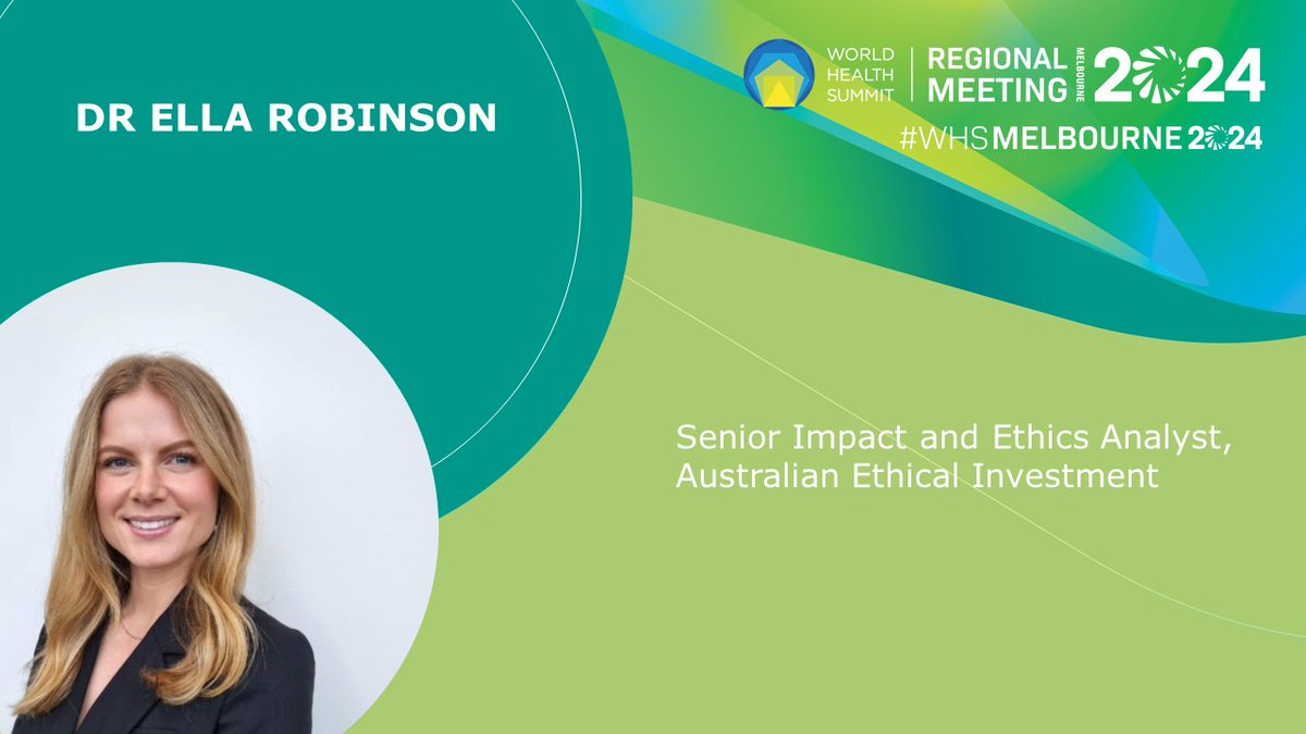 Meet our Speakers! @Ella_M_Robinson brings her experience evaluating and benchmarking corporations and the public sector on their policies and performance related to food environments to the stage at #WHSMelbourne2024 @austethical whsmelbourne2024.com/ella-robinson