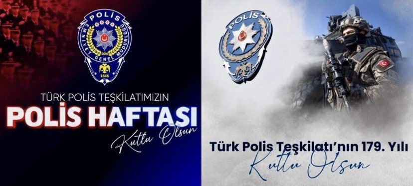 Türk Polis Teşkilatımızın 179. Kuruluş yıldönümü ve #PolisHaftası kutlu olsun. Vatanımızın huzuru ve aziz milletimizin güvenliği için fedakarca çalışan Polislerimize şükranlarımı sunuyor, vatanımız ve bayrağımız için şehit olan kahraman polislerimizi rahmetle ve saygı ile…
