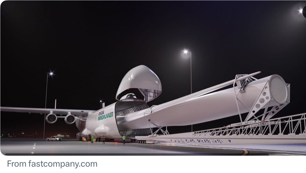 This will be the world’s largest plane—and it was designed to deliver just one thing…one turbine!!! Absurd Farcical Ludicrous Preposterous Laughable Ridiculous … there aren’t enough words to express the utter stupidity of this. In some locations homes etc have been…