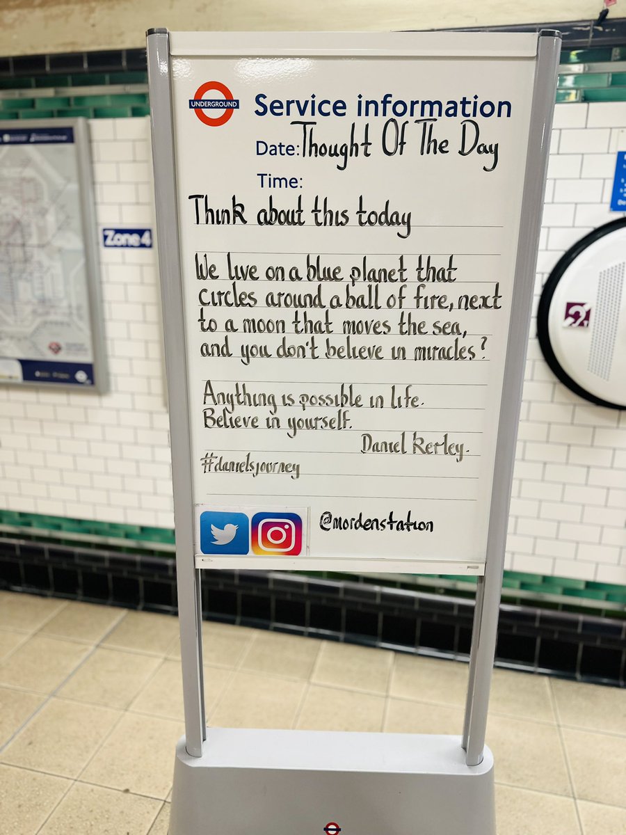 Tuesday 9th April 2024 Thought Of The Day From Morden Underground Station By @DANIELJAMESREC #danielsjourney