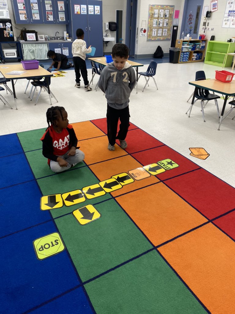 Kindergarten is learning about coding this week! We always start this unit with hopscotch coding!! #STEMeducation #coding <a href="/GCS_STEM/">Greene County Schools STEM</a>