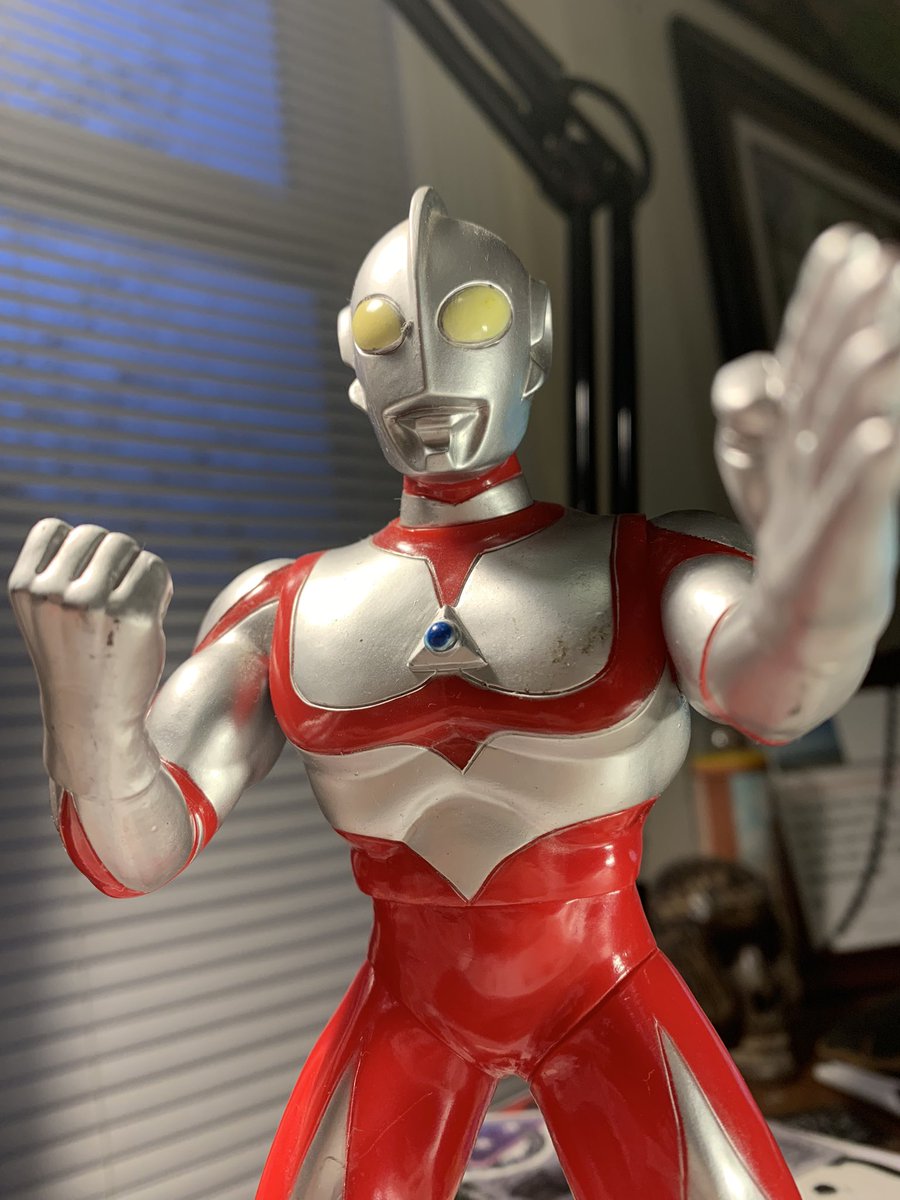 Ultraman watches over me while I draw.