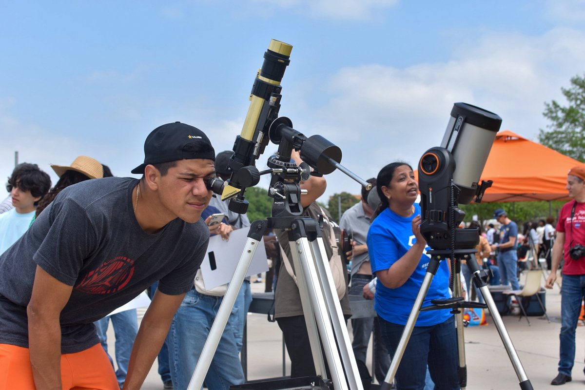 Heads up and eyes (safely) to the sky! 🕶 Time stood still as we gathered together to witness the once-in-a-lifetime total solar eclipse across our seven Dallas College campuses. #DallasCollegeEclipse