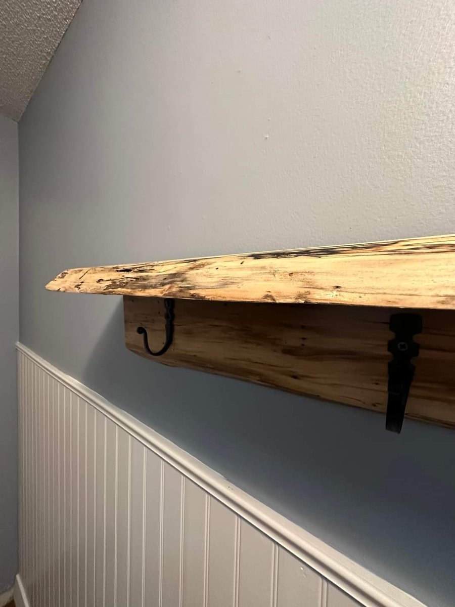 A live edge shelf we built for the art department. What can we make for you? @TimAlle97055825 @total_boat @nextwavecnc @RYOBItoolsusa