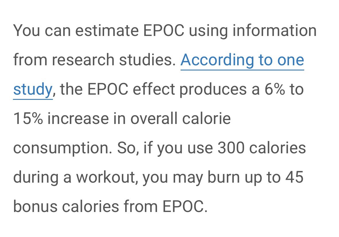 Reading up on excess post-exercise oxygen consumption (EPOC)

Studies have shown that you can continue to burn calories for a significant block of time after your workout

Going to continue to research if there are protocols to increase duration/ intensity