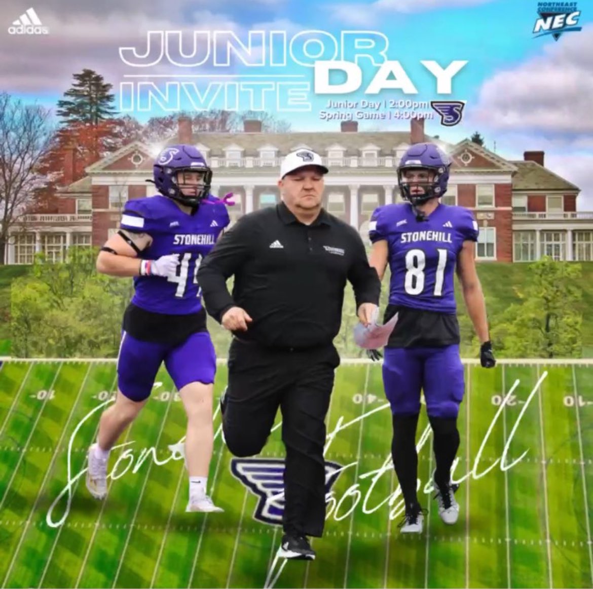 Big thanks to @CoachRandol for the Junior Day/Spring Game invite! I’m looking forward to being on campus in the future and learning more about Stonehill Football! @CoachSchuman @mfarrellsports @RichSeubert69 @CoachAsco @EQBcoach @CoachDNuCSports